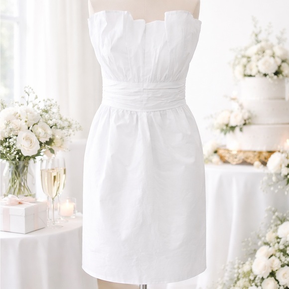day + moon Dresses & Skirts - day + mood White Strapless Cotton Dress | Bridal Shower, Graduation |NWT Size M